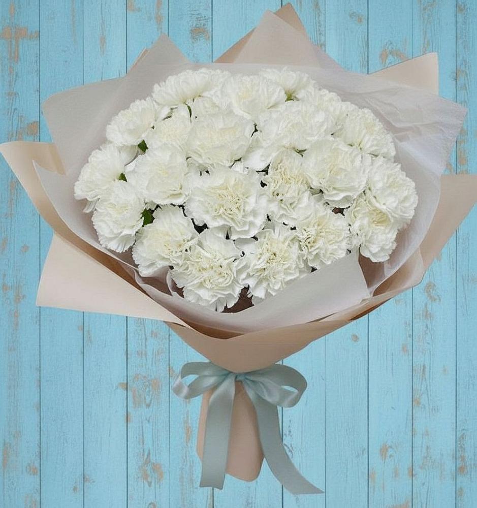 Букет цветов из: Гвоздики в Снегирях