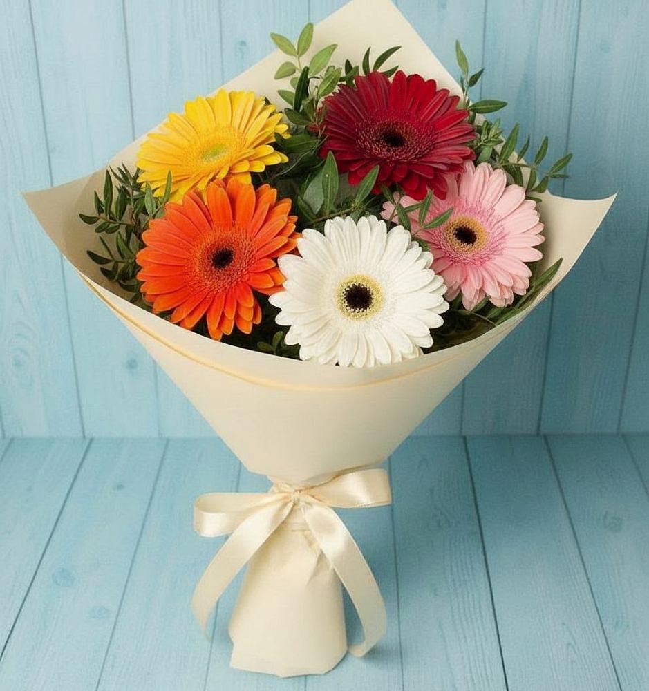 Букет цветов из: Герберы в Снегирях