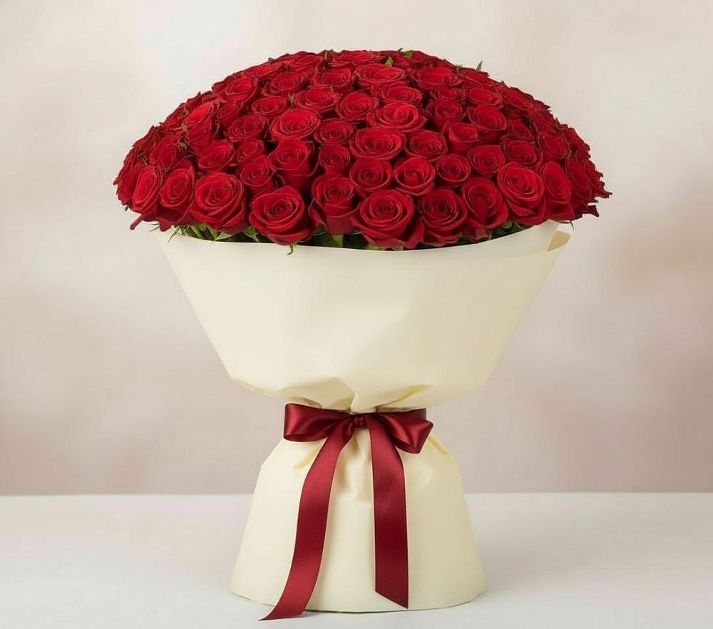 Букет 101 Красная роза Милано в Снегирях