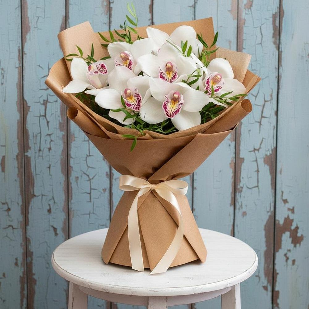 Букет цветов из: Орхидеи и Розы в Снегирях