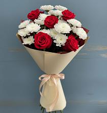 Букет цветов из:  Розы и Хризантемы в Снегирях
