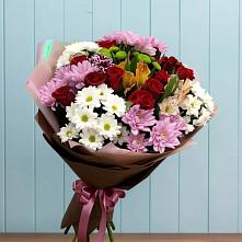 Букет цветов из:  Розы, Хризантемы и Альстромерии в Снегирях