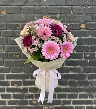 Букет цветов из:  Герберы и Хризантемы в Снегирях