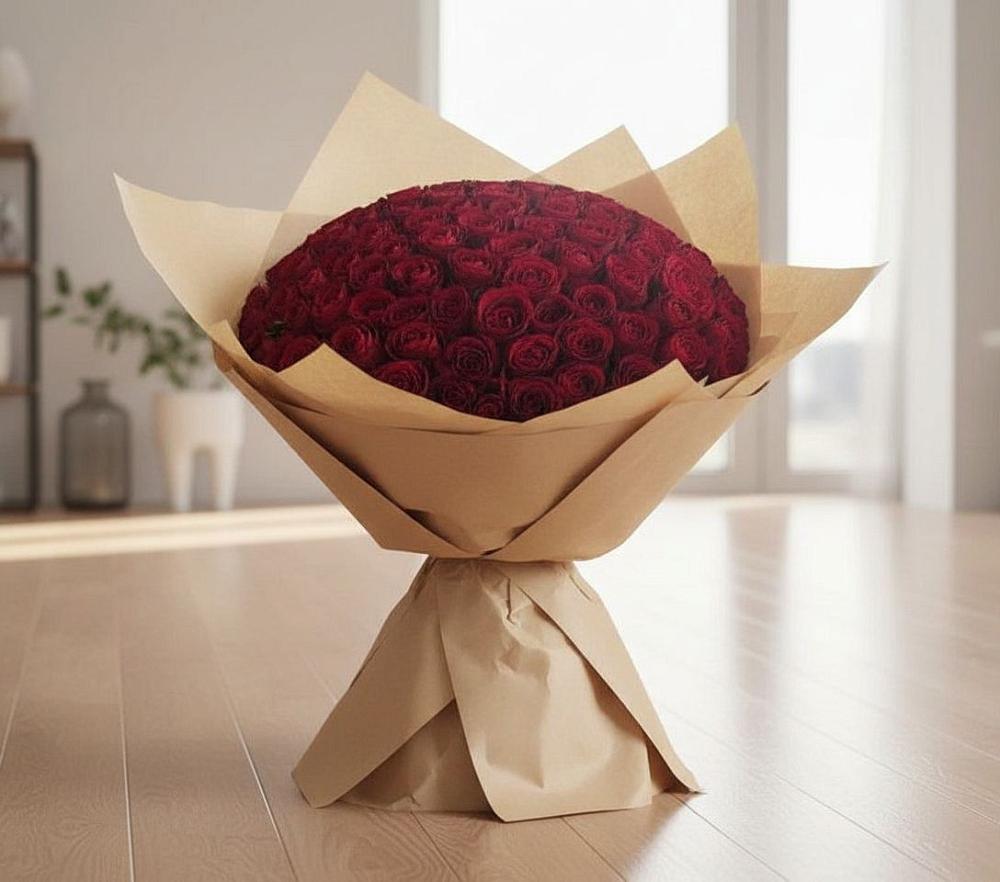 Букет 101 Красная роза в Снегирях