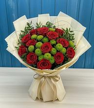 Букет цветов из:  Розы и Хризантемы в Снегирях