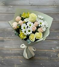 Букет цветов из:  Альстромерии, Розы и Хризантемы #REPLACE_PRED# Снегирях