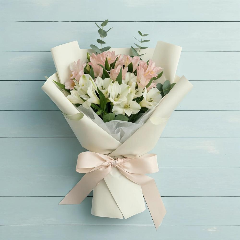 Букет цветов из: Альстромерии в Снегирях