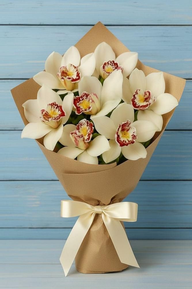 Букет цветов из: Орхидеи и Розы в Снегирях