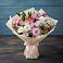 Букет цветов из: Хризантемы, Альстромерии и Розы в Снегирях